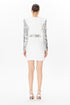 Sequin Sleeve White Dress